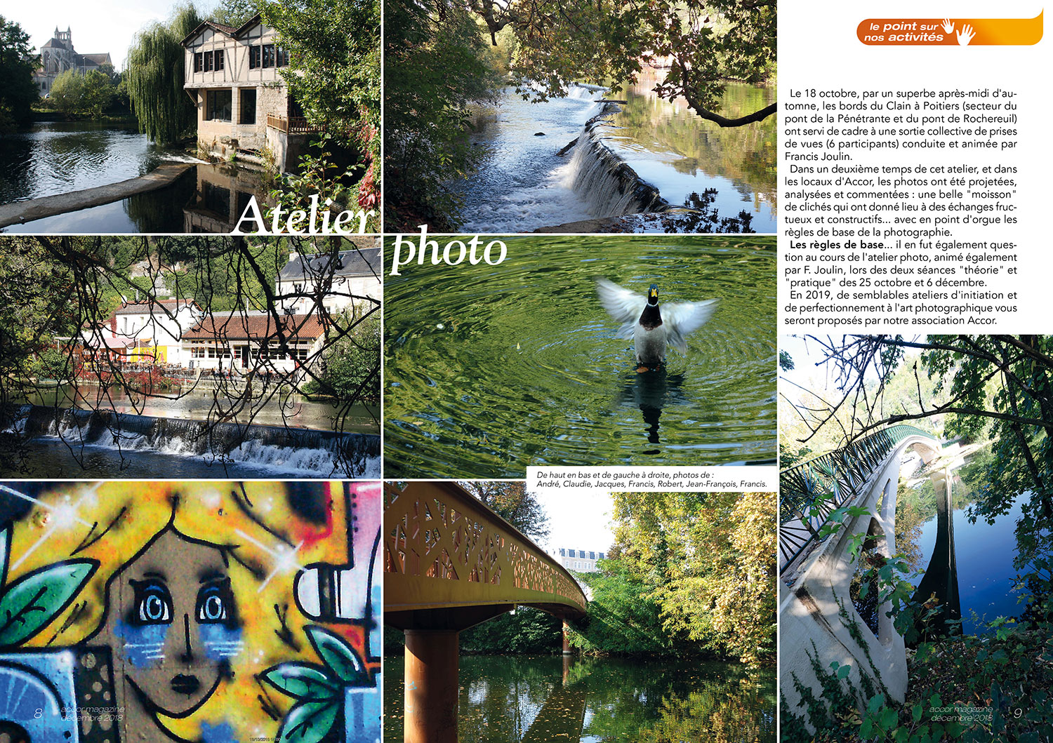 une double-page d'Accor magazine, en grande partie faite d'une galerie de photos