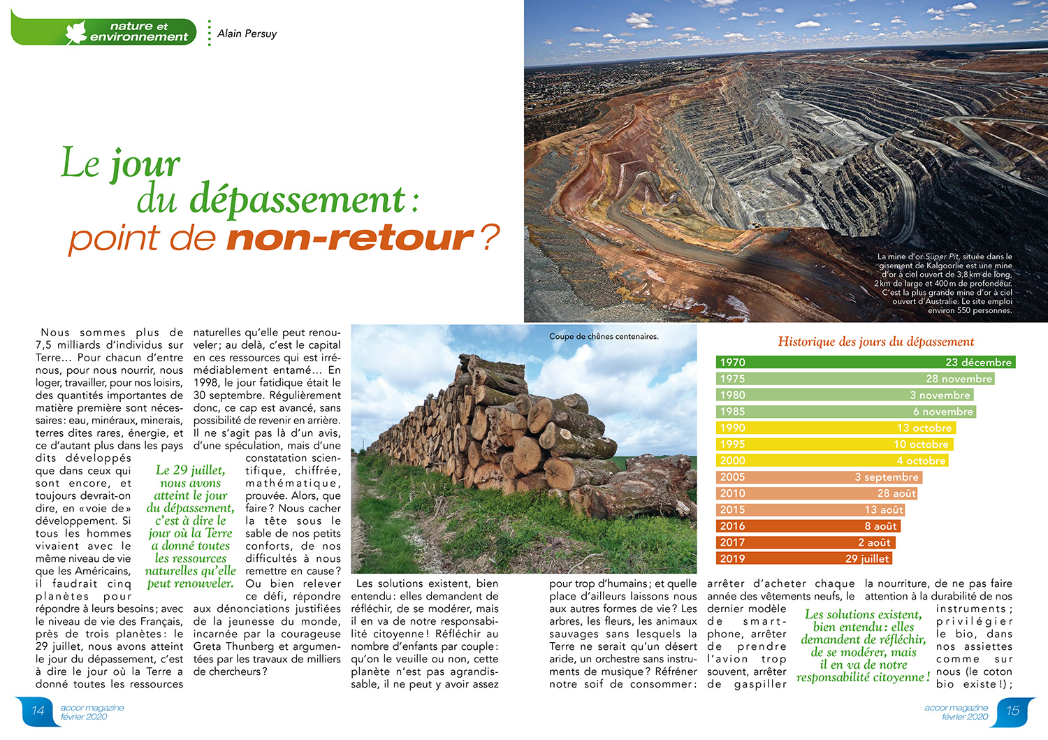 un article d'Accor magazine avec photos et un graphe