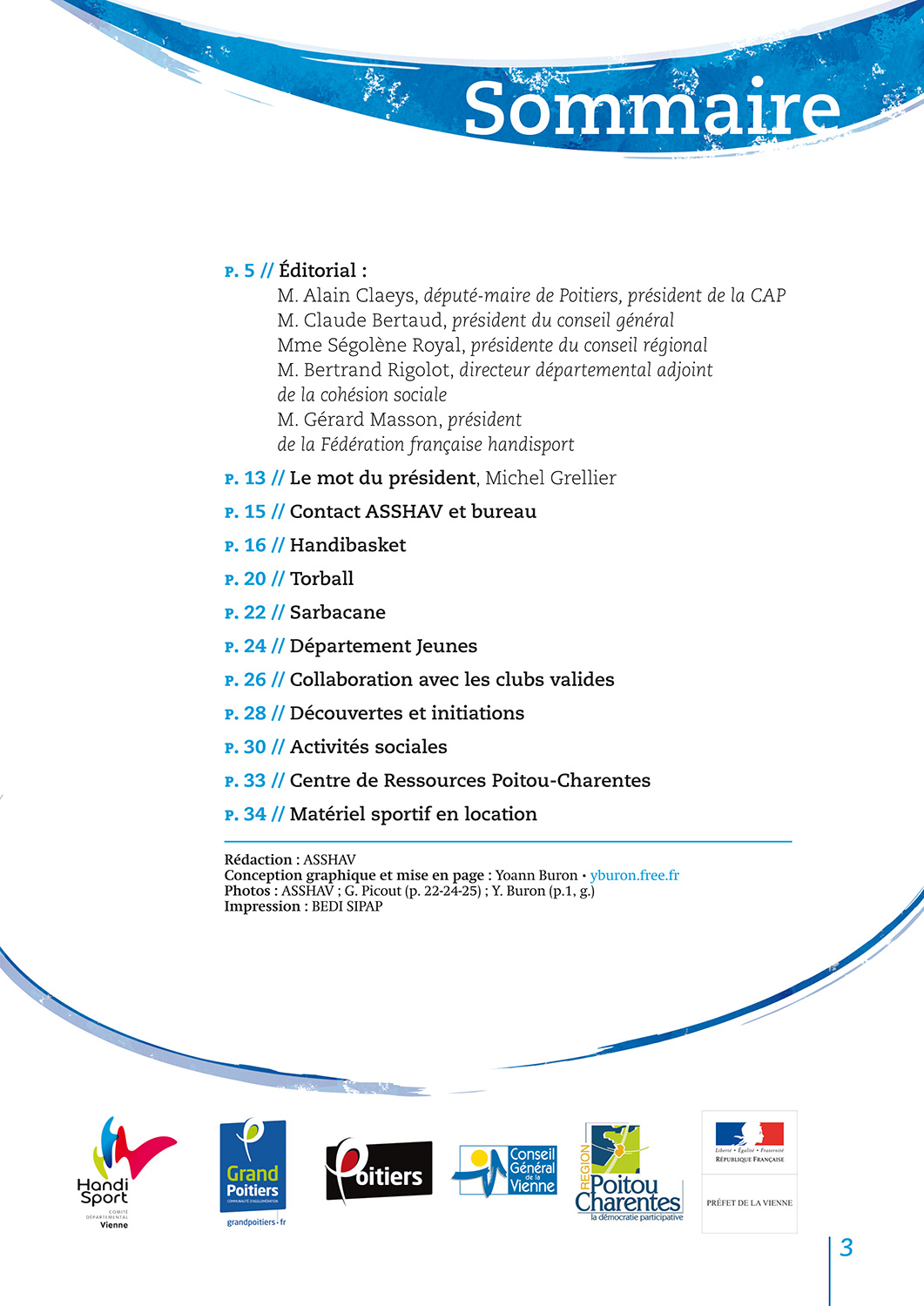 page du sommaire de la revue 2016