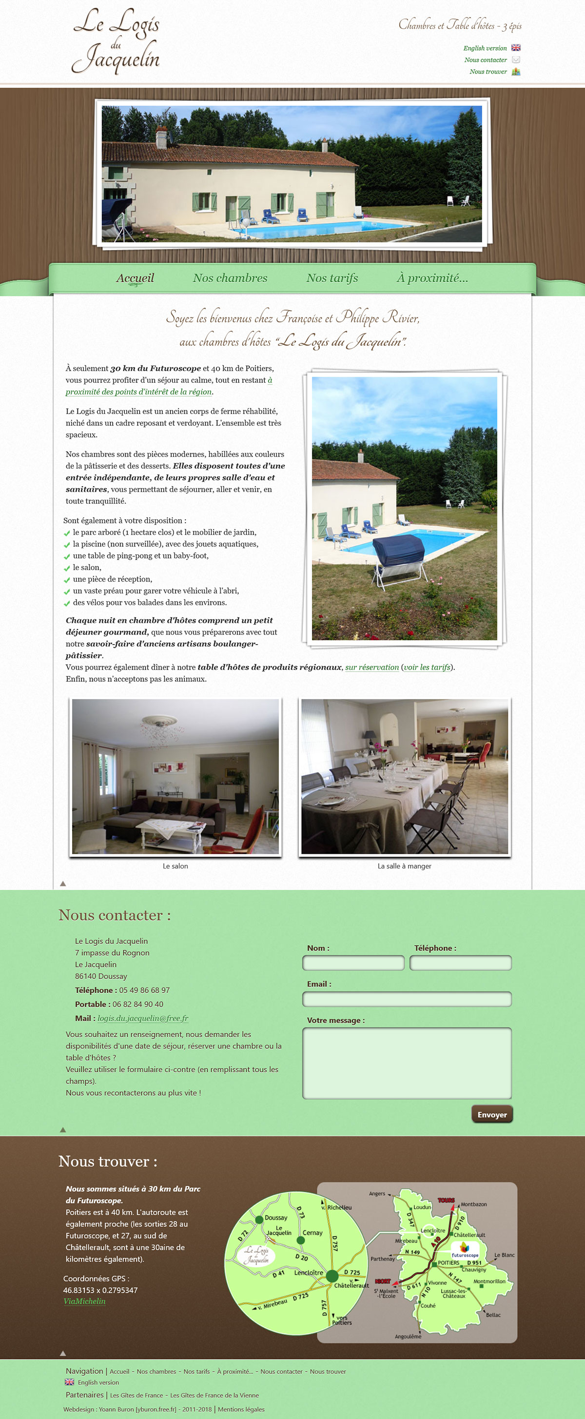 vue complète de la page d'accueil du site