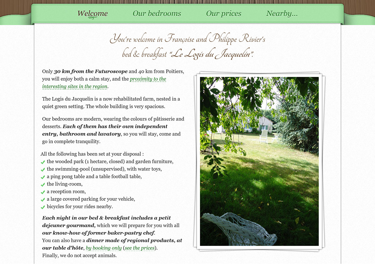 capture d'écran d'une page du site en anglais