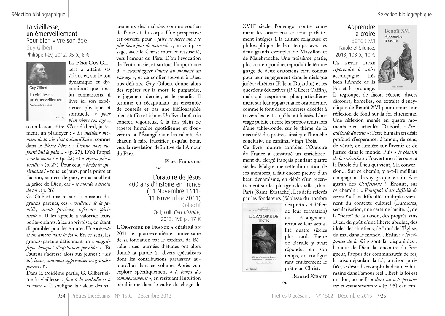 double-page de recensions de livres