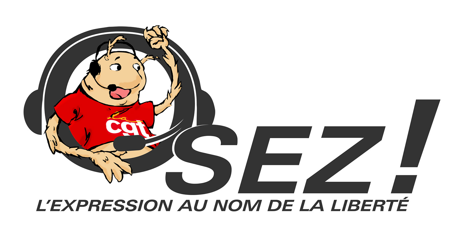 logo du syndicat CGT Laser, utilisant le dessin de la mascotte