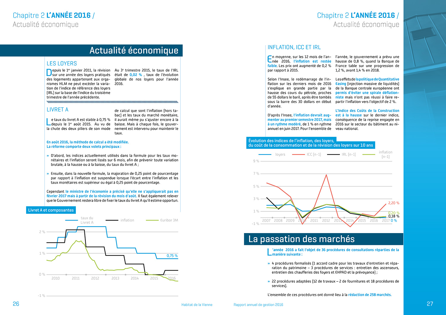 une double-page avec des graphes économiques