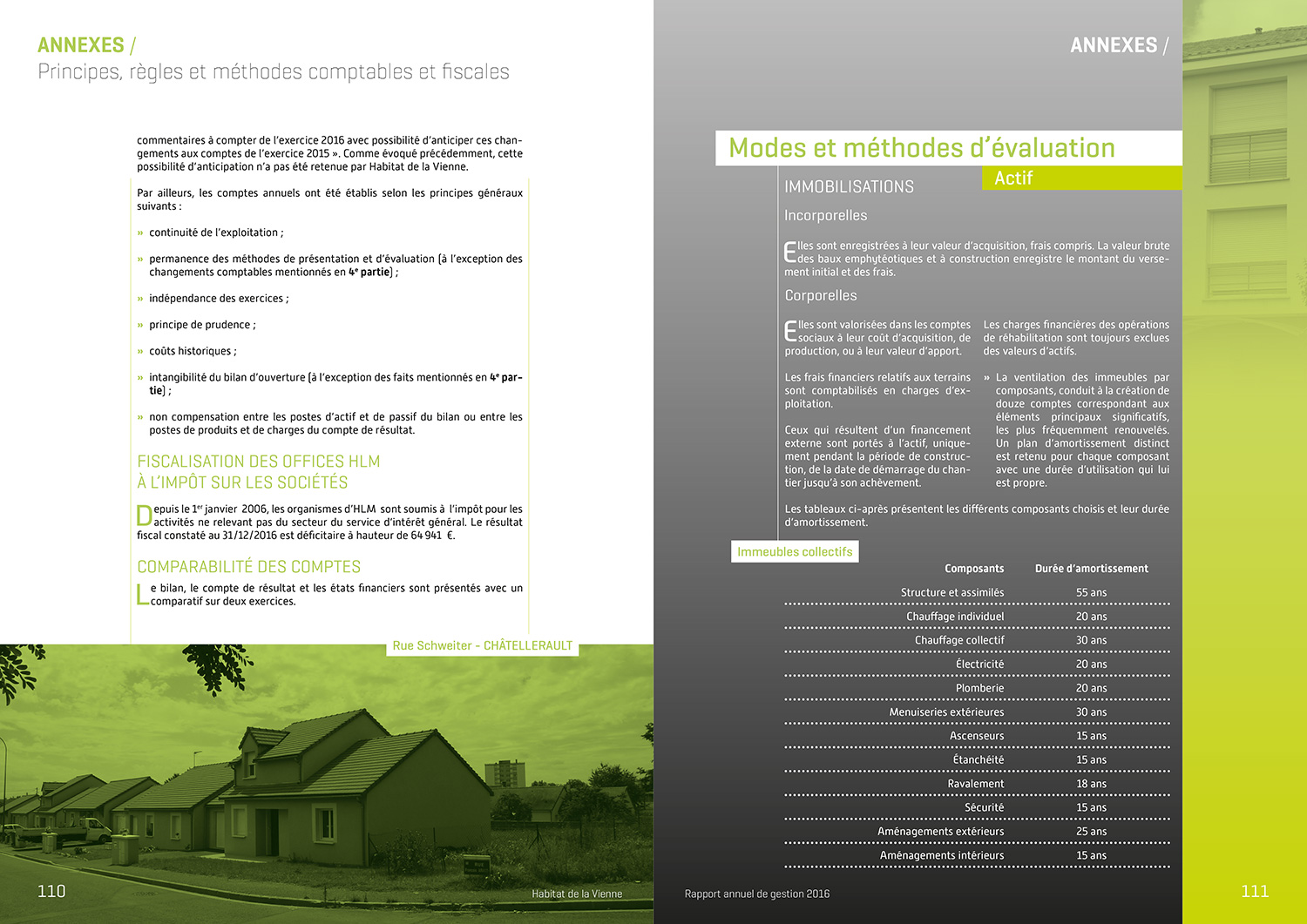 une double-page avec des fonds de page différents