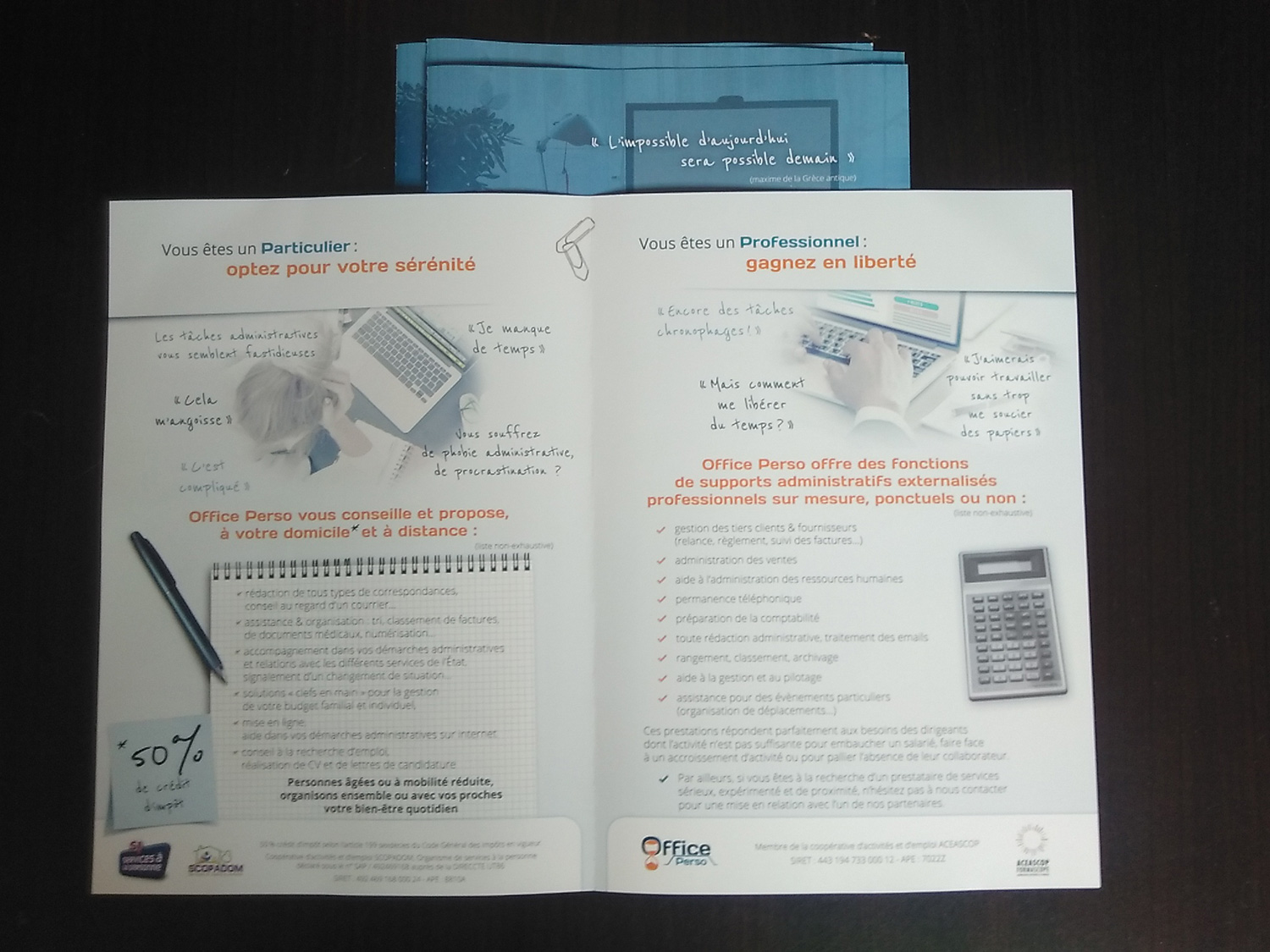 intérieur du dépliant