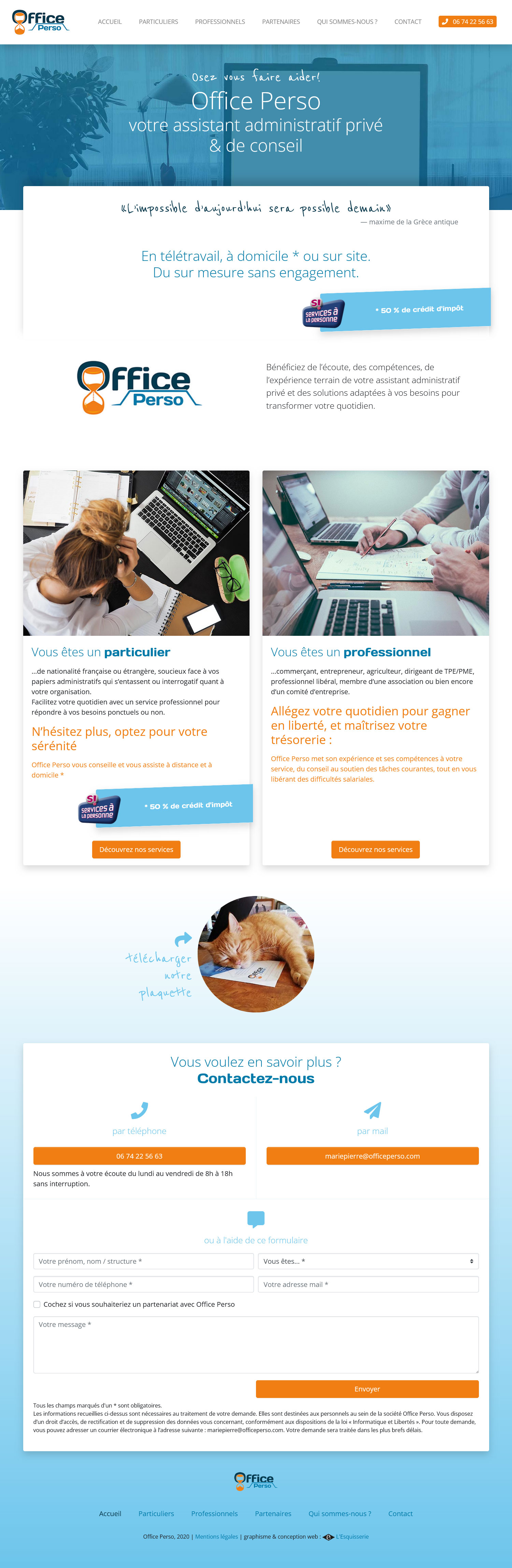 vue complète d'une page du site