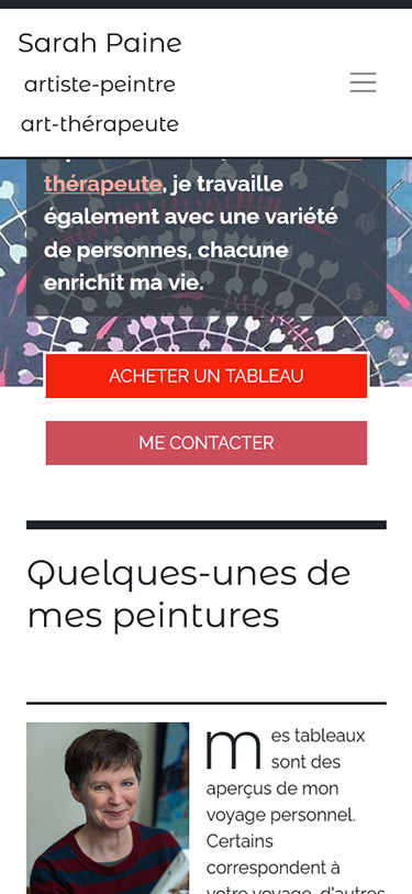 vue d'une page au format d'un écran de mobile