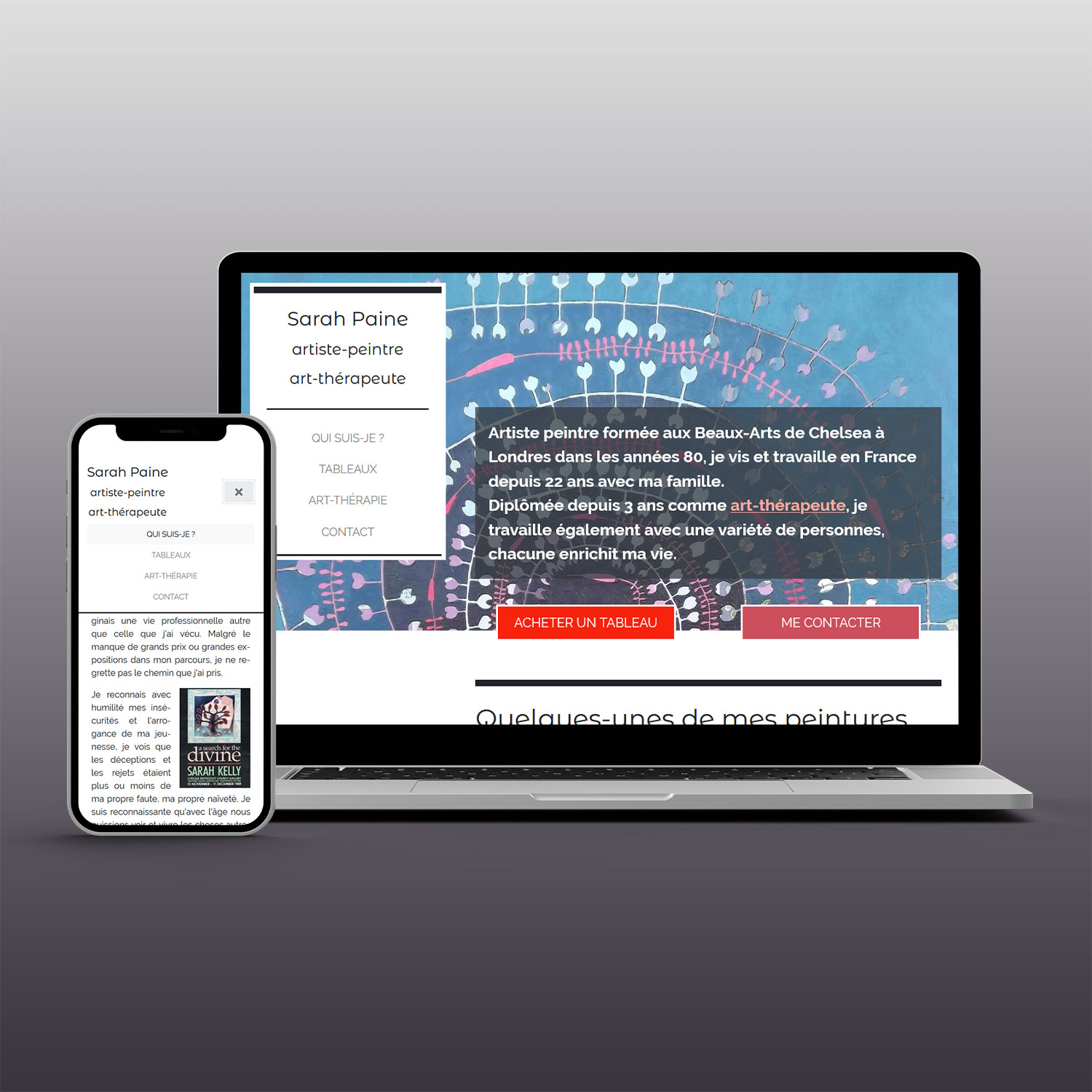 vue du site sur un écran de pc portable et un écran de mobile