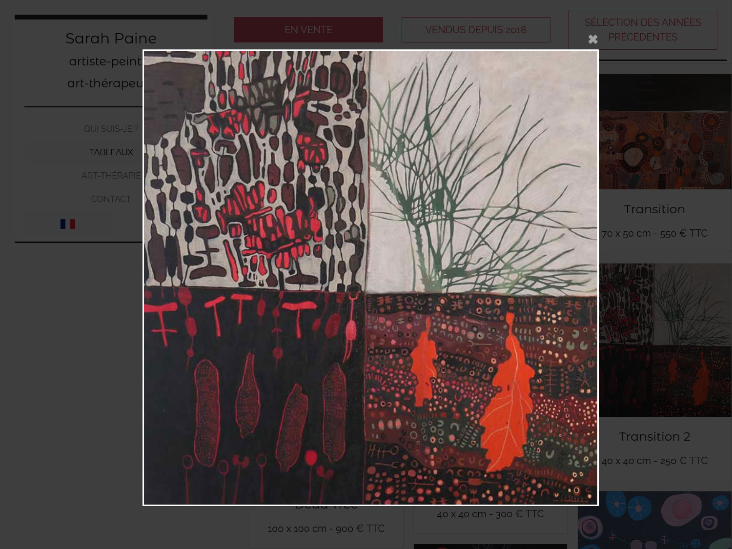 vue d'un tableau consulté depuis la galerie