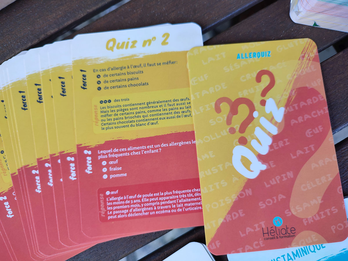 zoom sur le recto et verso des cartes quiz