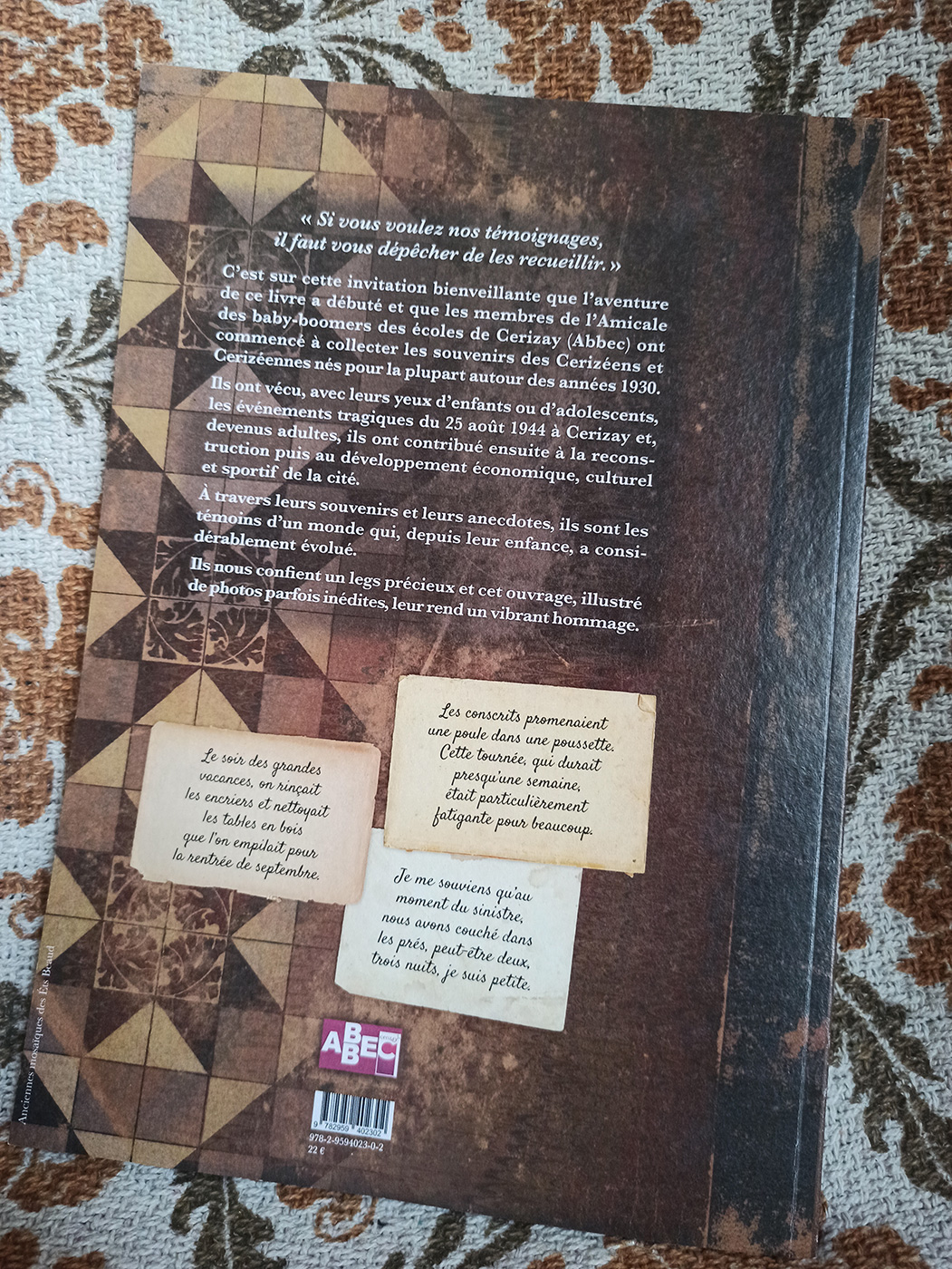 4e de couverture du livre, dont le texte présente les intentions de l'ouvrage