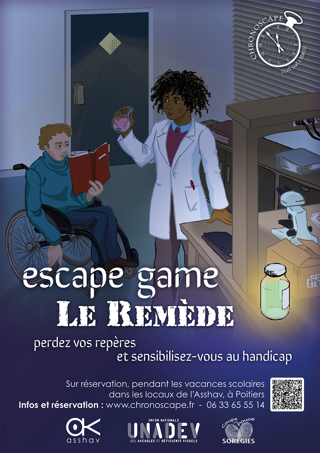 zoom sur l'affiche de l'escape game